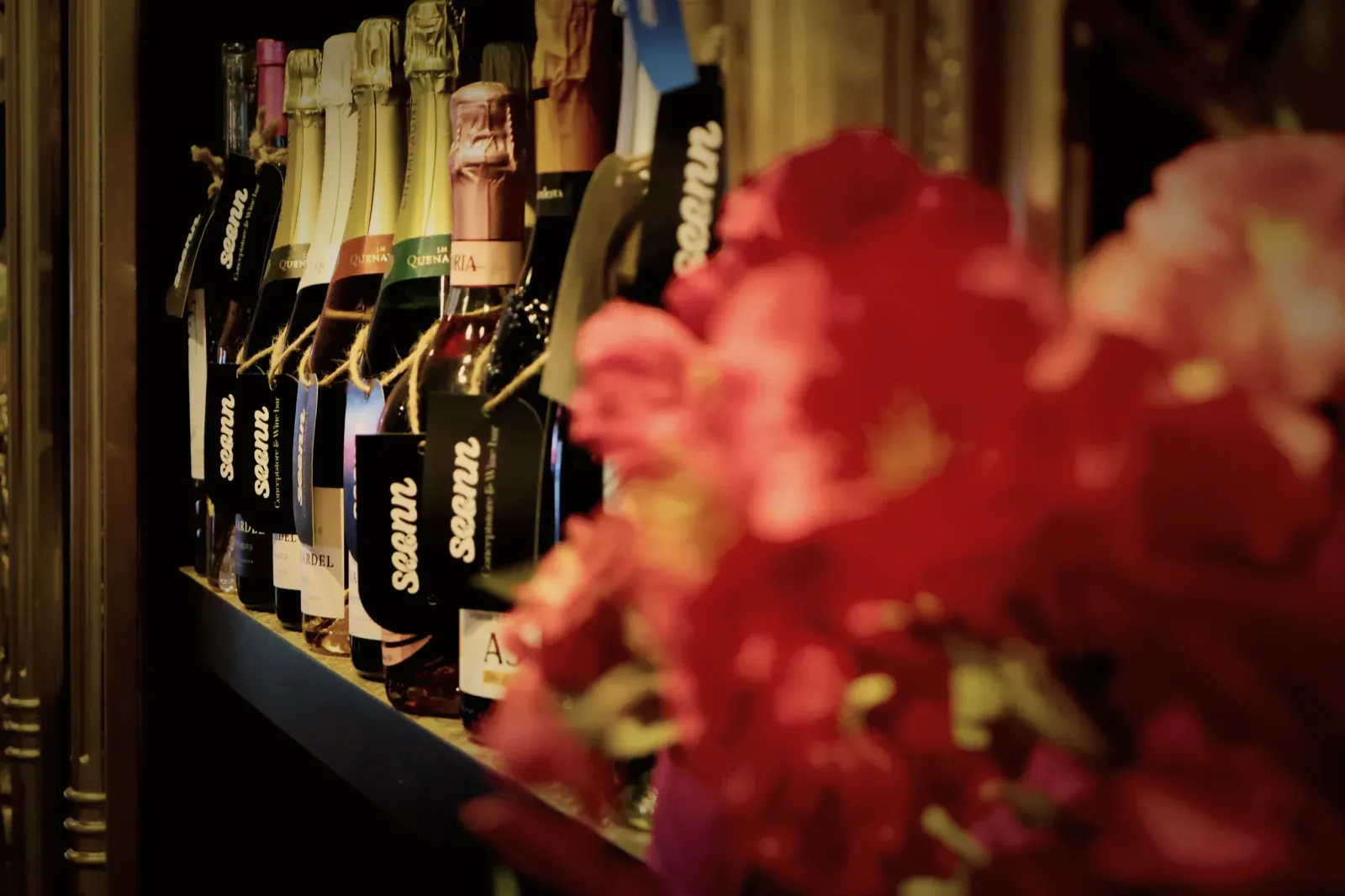 Champagne en bloemen